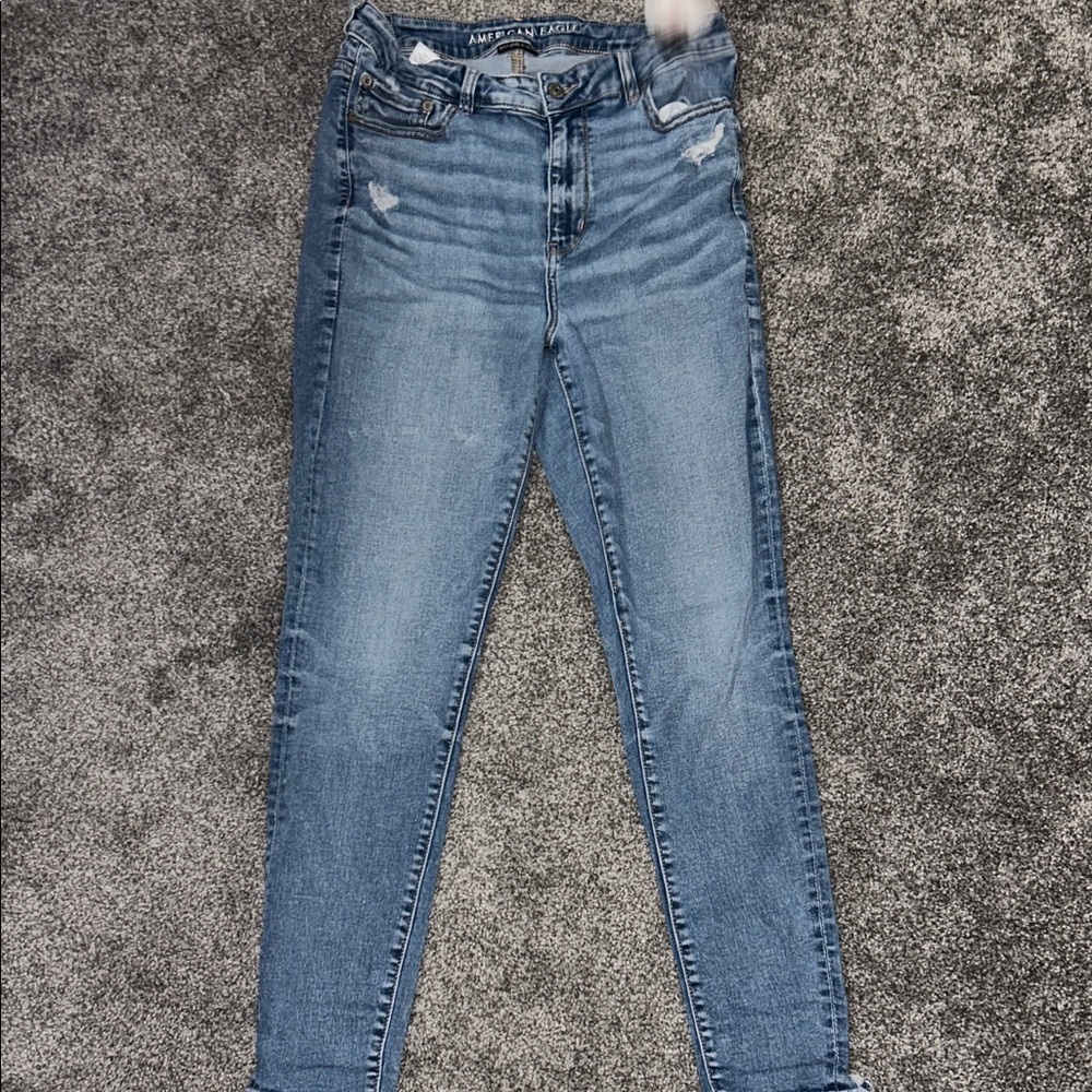 American Eagle Outfitters Medium Blue High-Rise Skinny Jeans